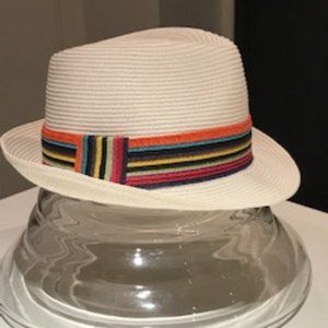 Nine West Straw Hat, with multicoloured trim, Small